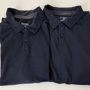 Rhone Polo Shirts Mens XL Lot of 2 Performance Golf Athletic Navy Stretch
